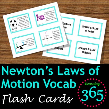 Preview of Newton’s Laws of Motion Vocabulary Flash Cards