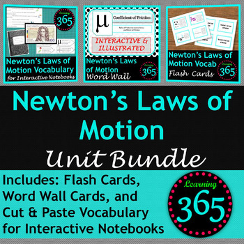 Preview of Newton’s Laws of Motion Vocabulary Unit Bundle