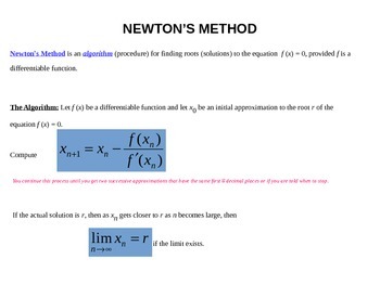 Preview of Newton's Method