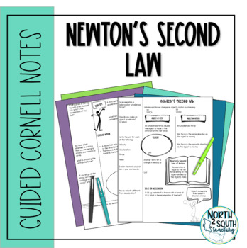 Newton's Second Law - Guided Cornell Notes by North2South Teaching