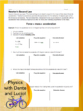 Newton's Second Law Scaffolded Practice Worksheet