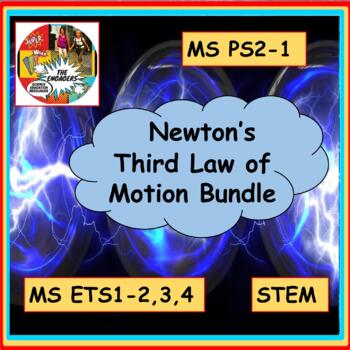 Preview of Newton's Third Law Bundle NGSS MS PS2-1 STEM MS ETS1-2,3,4