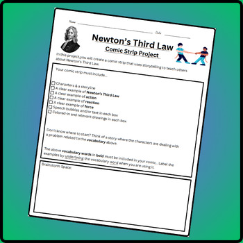 Newton’s Third Law Comic Strip Project Instructions by The Teacher's Space