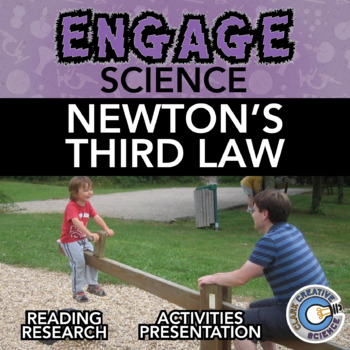 Preview of Newton's Third Law of Motion Resources - Reading, Activities, Slides & Notes