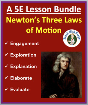 Preview of Newton's Three Laws of Motion - Complete 5E Lesson Bundle