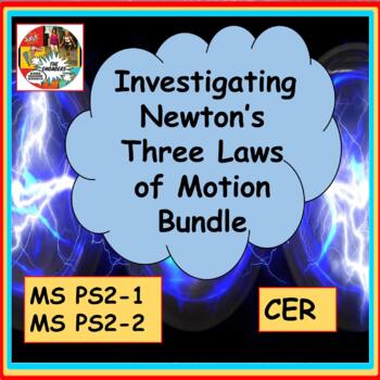 Preview of Newton's Three Laws of Motion Investigations Bundle for NGSS MS  PS2-1  MS PS2-2