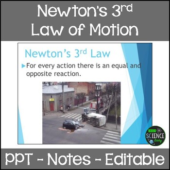 Preview of Newton's 3rd Law PPT and Student Notes