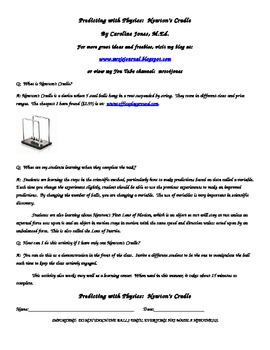 Preview of Newton's Cradle:  Making a Hypothesis Using Newton's Laws