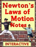 Newtons Laws of Motion interactive NOTES with demonstratio