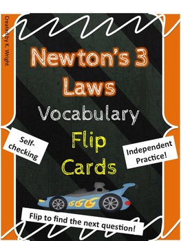 Preview of Newtons Three Laws of Motion Flip Card Vocabulary Review