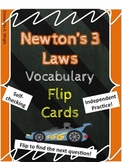 Newtons Three Laws of Motion Flip Card Vocabulary Review