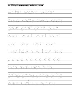 Preview of Next 200 high frequency words - trace and handwriting practice