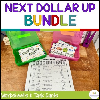 Preview of Next Dollar Up Money Skills for Special Education - Task Cards - Worksheets
