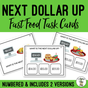 Preview of Next Dollar Up Fast Food Task Cards