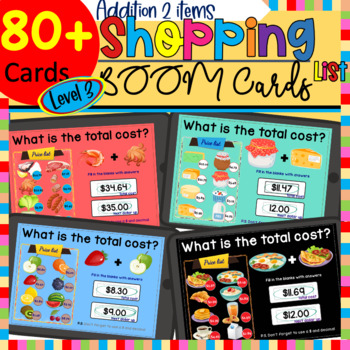 Preview of Next Dollar Up - Shopping List Money - Adding 2 items - Functional Life Skills