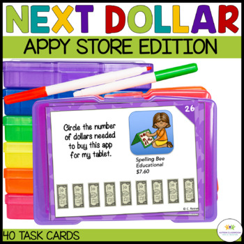 Preview of Next Dollar Up Task Cards - Life Skills Task Cards for Special Education Math