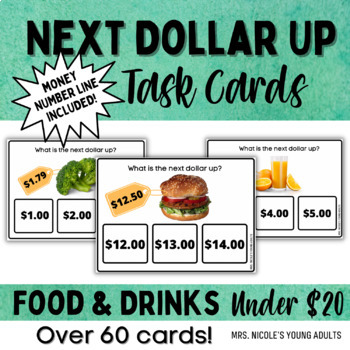 Preview of Next Dollar Up Task Cards - Food & Drinks - Up to $20