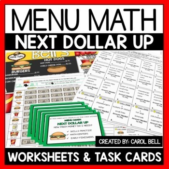Menu Math Worksheets Teachers Pay Teachers