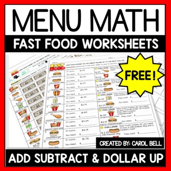 menu math special education teaching resources tpt