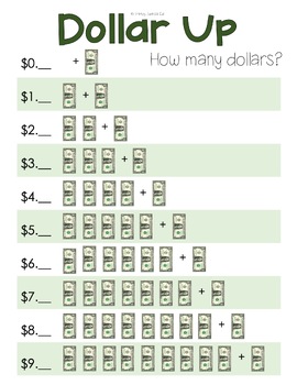 Dollar Up Worksheet, Grocery Items Under $10, Money Math