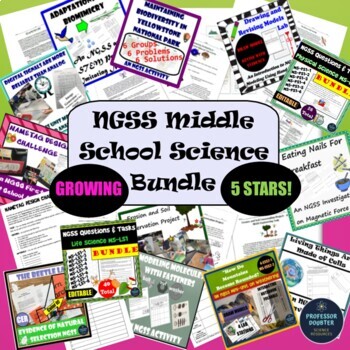 Preview of NGSS Middle School Science Activities and Lessons Growing MEGA Bundle