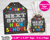 Next Stop High School Card Gift Tags, Last Day of 7th 8th 