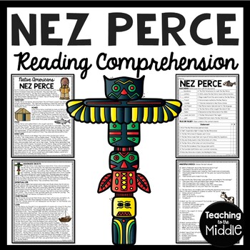 Preview of Nez Perce Native Americans Reading Comprehension Worksheet Tribe Informational