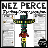 Nez Perce Native Americans Reading Comprehension Worksheet