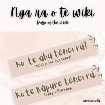 Preview of Ngā rā o te wiki - Days of the week in te reo Māori