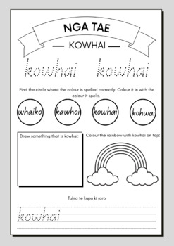 Preview of Nga Tae (Colours) Activity Sheets