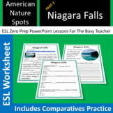 Niagara Falls + Comparatives Zero Prep ESL Worksheet Homework