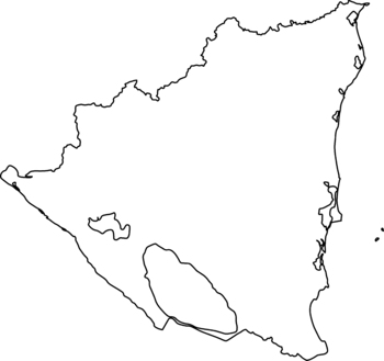 Nicaragua Country Map - Black & White Solid Outline Maps JPG SVG PNG ...