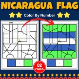 Nicaragua Flag Color by number Coloring Page -Hispanic Her