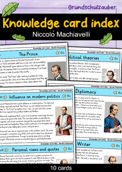 Preview of Niccolò Machiavelli - Knowledge card index - Famous personalities (English)