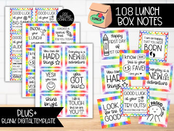 Preview of Nice Encouraging Lunch box Notes for Students | Positive Lunchbox Desk Notes