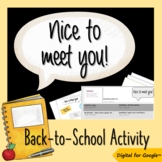 Nice to Meet You! Back to School Activity - Distance Learn