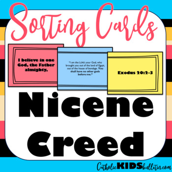 Preview of Nicene Creed Prayer Sort & Scripture Search: Task Cards...an Interactive Lesson!
