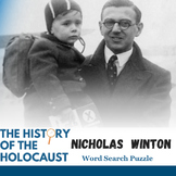 Nicholas Winton Word Search Puzzle - World War 2 - Heroes 