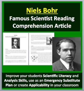 Preview of Niels Bohr - A Famous Scientist Reading - Google and Office Versions