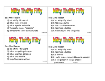 Preview of Nifty Thrifty Fifty Task Cards