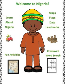 Preview of Nigeria Geography, Flag, Data, Maps Assessment - Map Skills and Data Analysis
