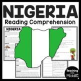 Nigeria Reading Comprehension Worksheet Africa Country Study