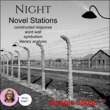 Preview of Night By Elie Wiesel: Novel Unit Learning Stations Digital Activity