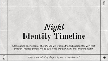 Preview of Night (Elie Wiesel) Interactive Identity Timelines
