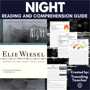 Preview of Night Novel Study: Reading Guide + Chapter Comprehension Questions + Analysis