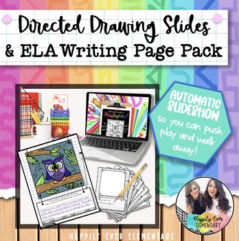 Preview of Night Owl Directed Drawing Automatic PPT | ELA Writing Pages