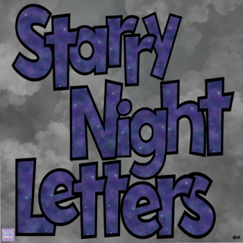Preview of Starry Night Sky Bulletin Board Letters
