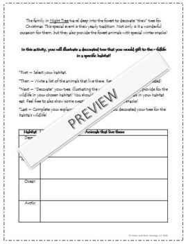 Night Tree - Comprehension Questions and Habitat Exploration Activity!