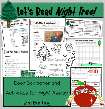 Preview of Night Tree by Eve Bunting Book Study Christmas Picture Book Activities