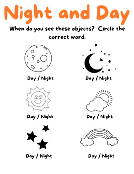 Preview of Night and Day (Classify objects in the sky)